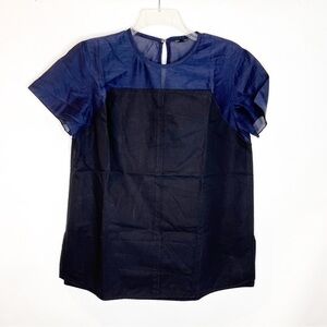 Proenza Schouler | Blue & Black Crop Tee